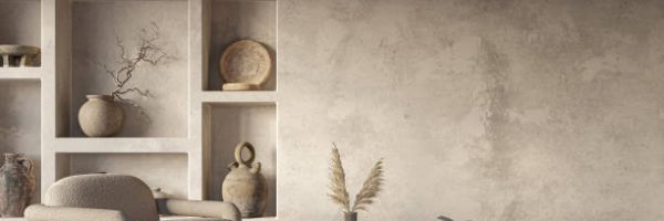 Wabi sabi living room interior. Interior mockup