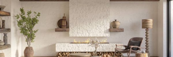 Wabi sabi living room interior. Interior mockup